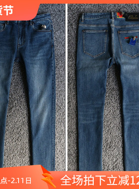 镇店之宝4折秋季弹性修身柔软面料刺绣男水洗牛仔裤2217 P110