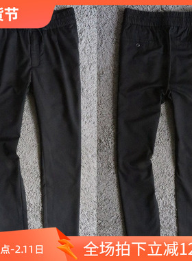 全网控货3折夏季薄款系绳松紧带舒适男士黑色休闲裤 76015 P35