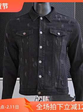 2折高性价比秋季牛仔面料黑色百搭男士牛仔夹克外套 f17045 P30