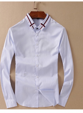 3折秋季拼接领子柔软商务修腰设计商务男士衬衫衬衣72562 P40