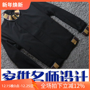 奢华老钱风3折秋季 立领夹克205587 客供名师设计黑色百搭男士
