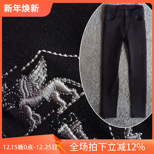 24747 纯黑简约商务男牛仔裤 P140 丹宁弹性修身 低调老钱风2025新品