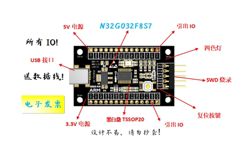 N32G032F8S7开发板N32G032F8S7核心板N32G032开发板N32G032核心板