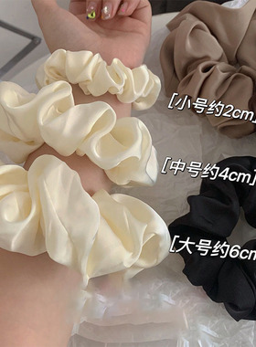 四色可选~韩国东大门高级感大肠发圈奶油质感丝滑缎面棕色系发绳