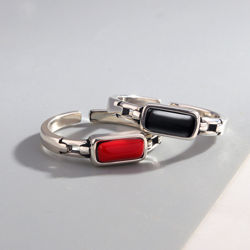 复古链条仿玛瑙戒指女简约百搭高级感个性指环小众设计气质食指戒,饰品/流行首饰/时尚饰品新,戒指/指环,淘宝优惠券,粉丝福利购,淘宝优惠卷