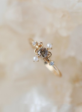 《星象仪》高级感小众设计天然铜镀玫瑰金戒指女 复古工业风