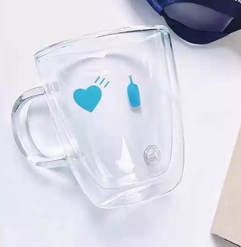蓝瓶高硼硅商务时尚纯手工双层杯