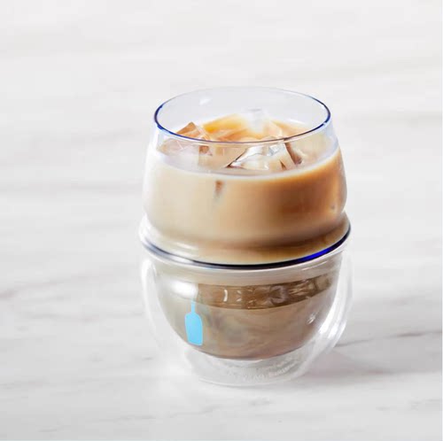 现货蓝瓶咖啡BLUE BOTTLE 日本福冈限定BODUM 双层耐热玻璃咖啡杯