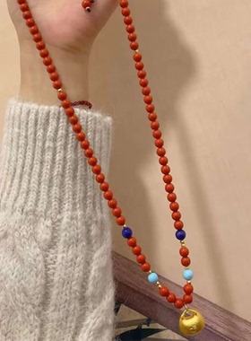 朱砂青金石绿松石搭配小胖福