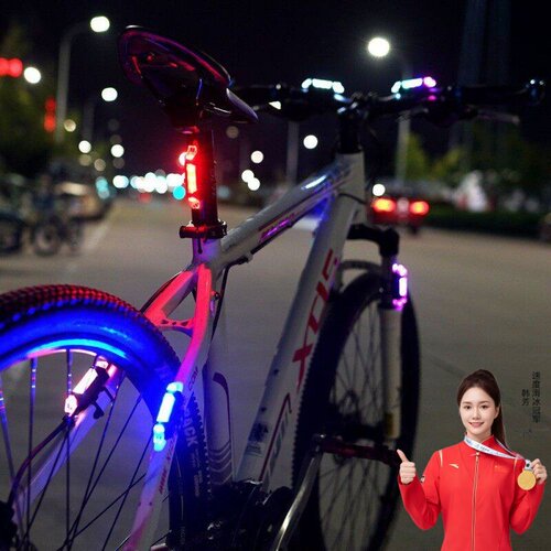 适用捷安特自行车夜骑灯美利达山地车尾灯夜间警示灯公路车骑行灯