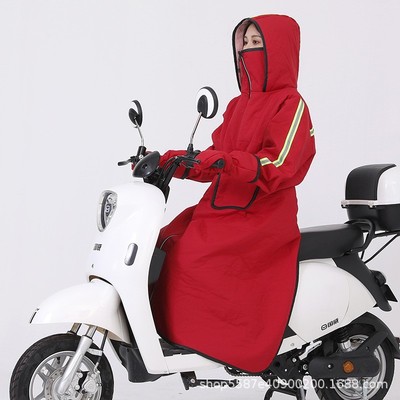 2025新款电动车挡风衣冬加绒加厚