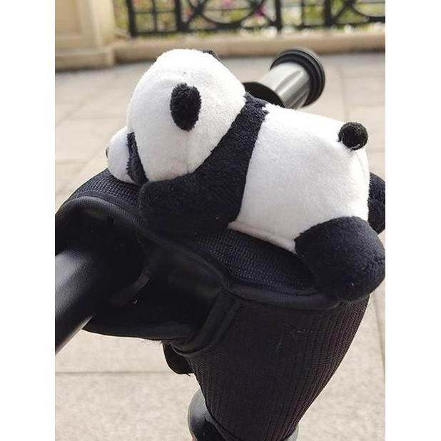 儿童自行车平衡车护胸车把防撞把立保护套饰卡通玩偶熊猫公仔把手