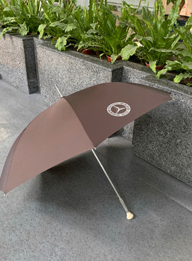 适用于奔驰长柄雨伞AMG汽车品牌复古纪念高尔夫伞长半自动遮阳伞