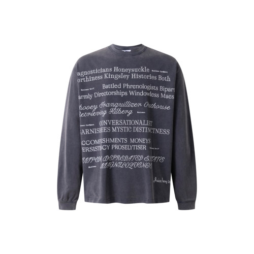 复古字体印花双色JUICEBOY长袖