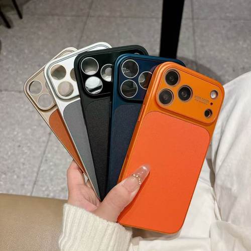 秒变17大视窗适用苹果17promax手机壳iPhone16新款相机按键全包15pm保护套14防摔ip13超火皮纹plus高级女款12