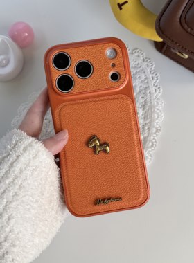 适用苹果17promax手机壳iPhone16pro秒变17新款立体小马15pm荔枝纹全包14超火高级感女款外壳ip13防摔保护套