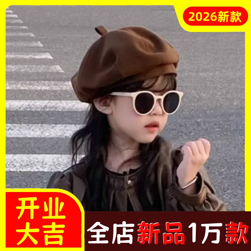 儿童贝雷帽春秋款女童八角帽日系