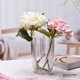 艺术玻璃花瓶水养鲜花玫瑰百合鲜花透明插花摆件高级感客厅装 饰品