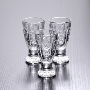 白酒杯套装 六只装 家用小号玻璃烈酒杯创意透明一两白酒杯子一口杯