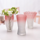创意轻奢磨砂粉白玻璃花瓶家用高级感鲜花干花客厅餐桌装 饰摆件