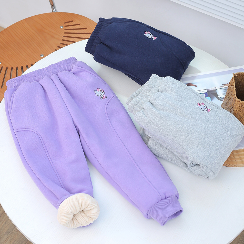 女童蚕丝棉裤冬季外穿夹棉运动裤
