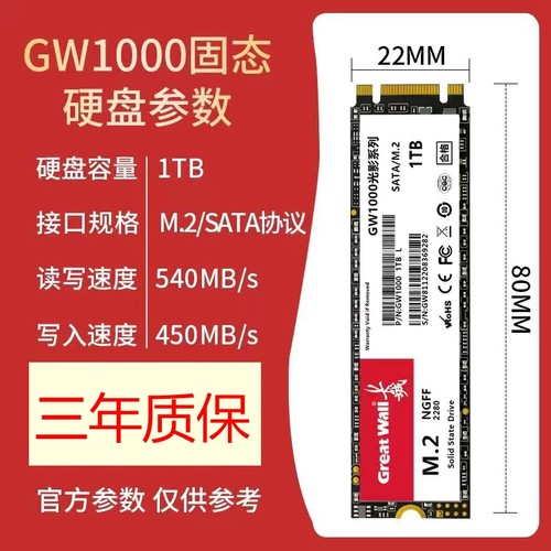 Great Wall/长城GW1000全新1T高速M2固态SATA协议硬盘SSD硬盘
