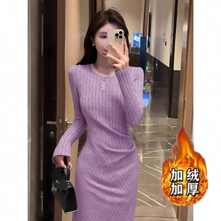 温柔风连衣裙女秋冬重要场合漂亮裙子JT0166 法式 加绒加厚