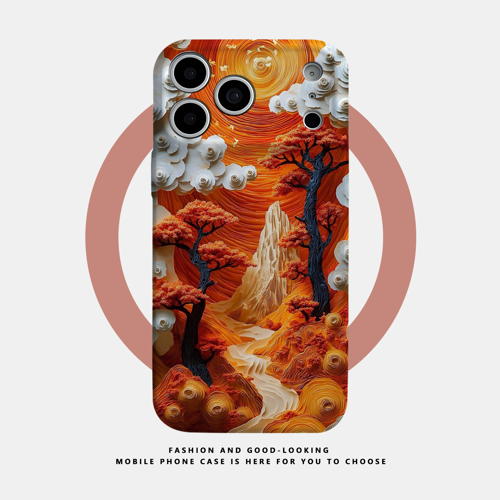 机绘主义适用于苹果iPhone17ProMax手机壳16 15 14Plus 13 12 11Pro新款磁吸硬壳全包防摔保护套橙红落日山峦,3C数码配件,手机保护套/壳,淘宝优惠券,粉丝福利购,淘宝优惠卷