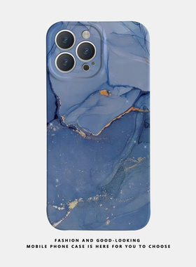 适用苹果华为彩绘蓝色大理石iPhone17 1315promaxnova9/mate50新款p50s16荣耀80情侣opporeno9手机壳iqoo12