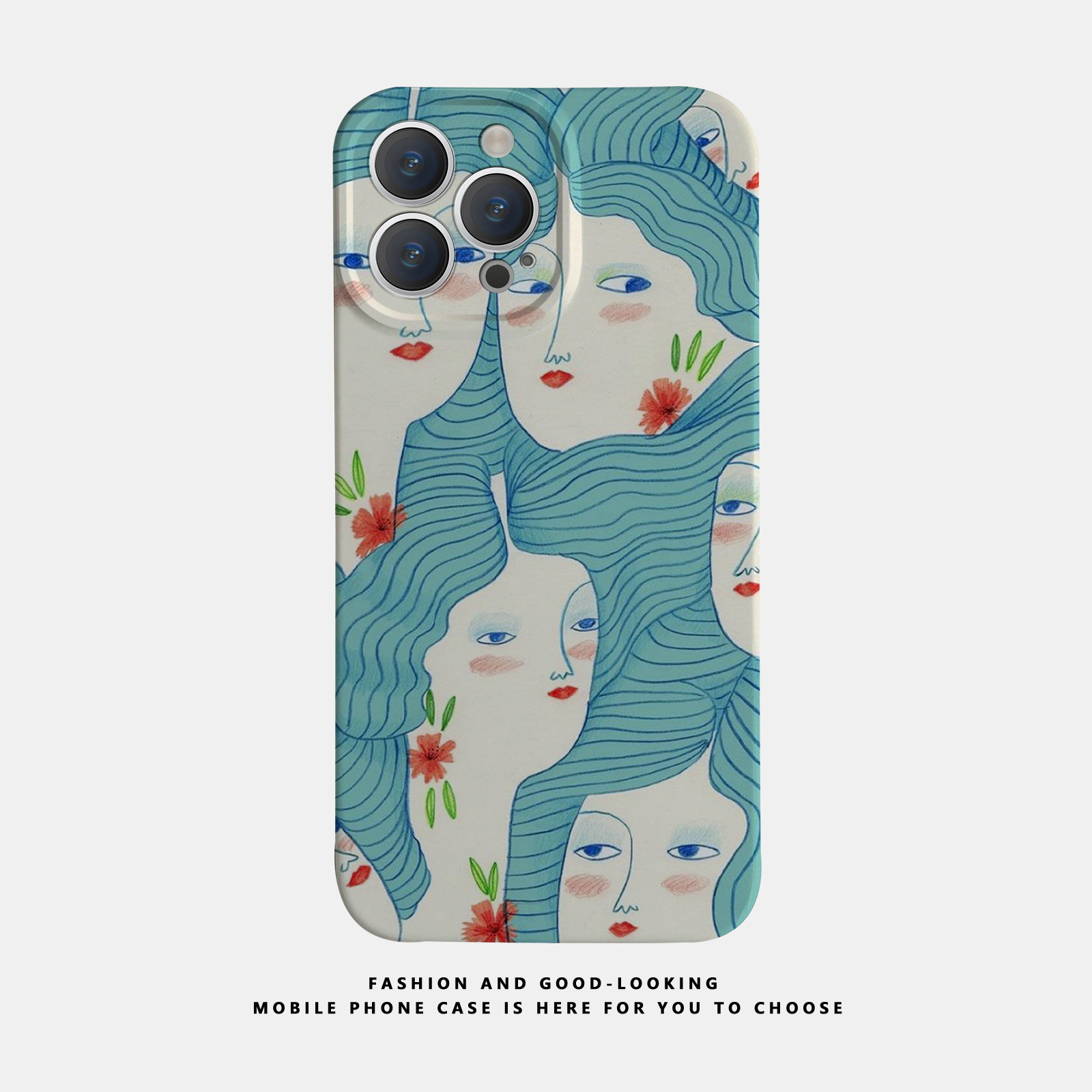 适用苹果oppo华为荣耀iphone17 15promax/14pro/nova10/p50E/mate40/reno8/9/80新款情侣手机壳手绘花朵女孩