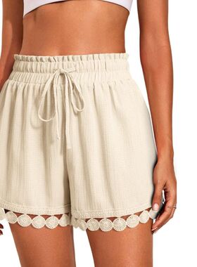 2026 New Style Fashion Lace Edging Casual Tie-on Shorts