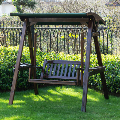 实木秋千户外庭院吊椅防腐