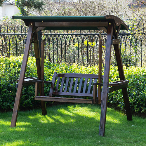 实木秋千户外庭院吊椅防腐