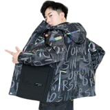 连帽男士2021秋季ins潮炫彩拼接高品质夹克户外服4002-J555，男装夹克，星座1018