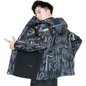 连帽男士2021秋季ins潮炫彩拼接高品质夹克户外服4002-J555图片