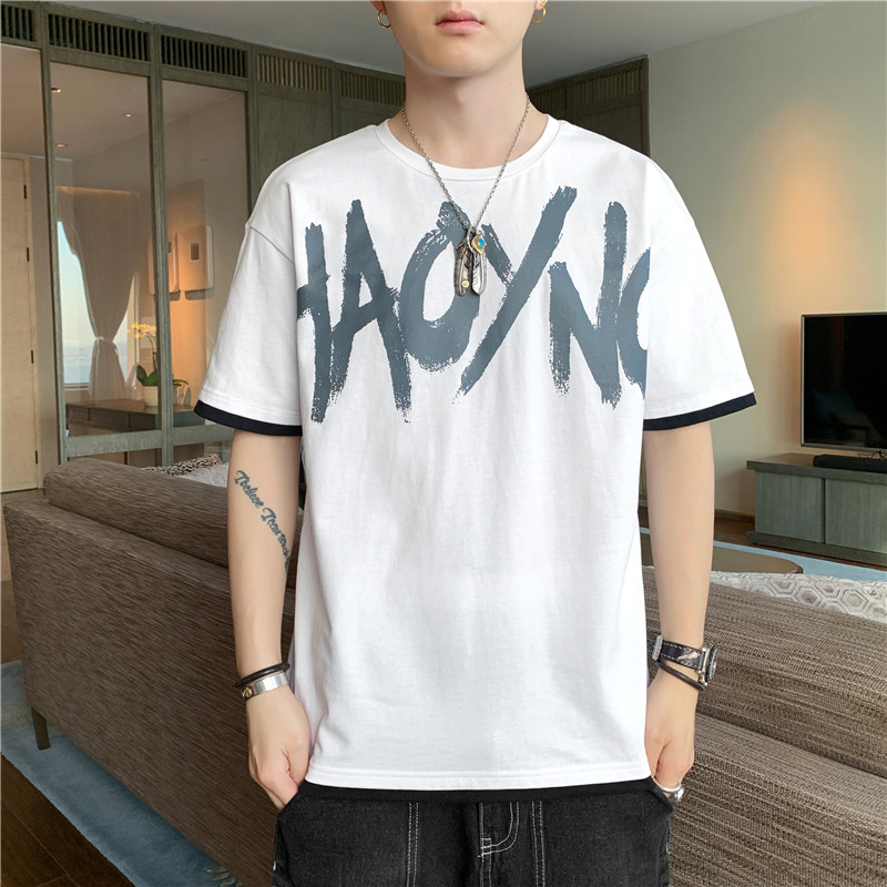 Summer new youth cotton short sleeve T-shirt fashion printed top