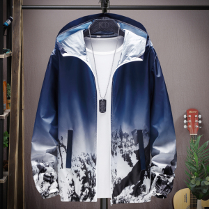 2021新款防晒衣男士主推夏季雪山韩版潮流连帽外套4002-F6900,粉色中国风搭配图片