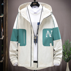 2021 new men's trend versatile spring and autumn Hooded Jacket for young students