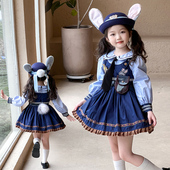 兔子警官cos服女孩朱迪连衣裙迪士尼游园服女童生日洛丽塔公主裙