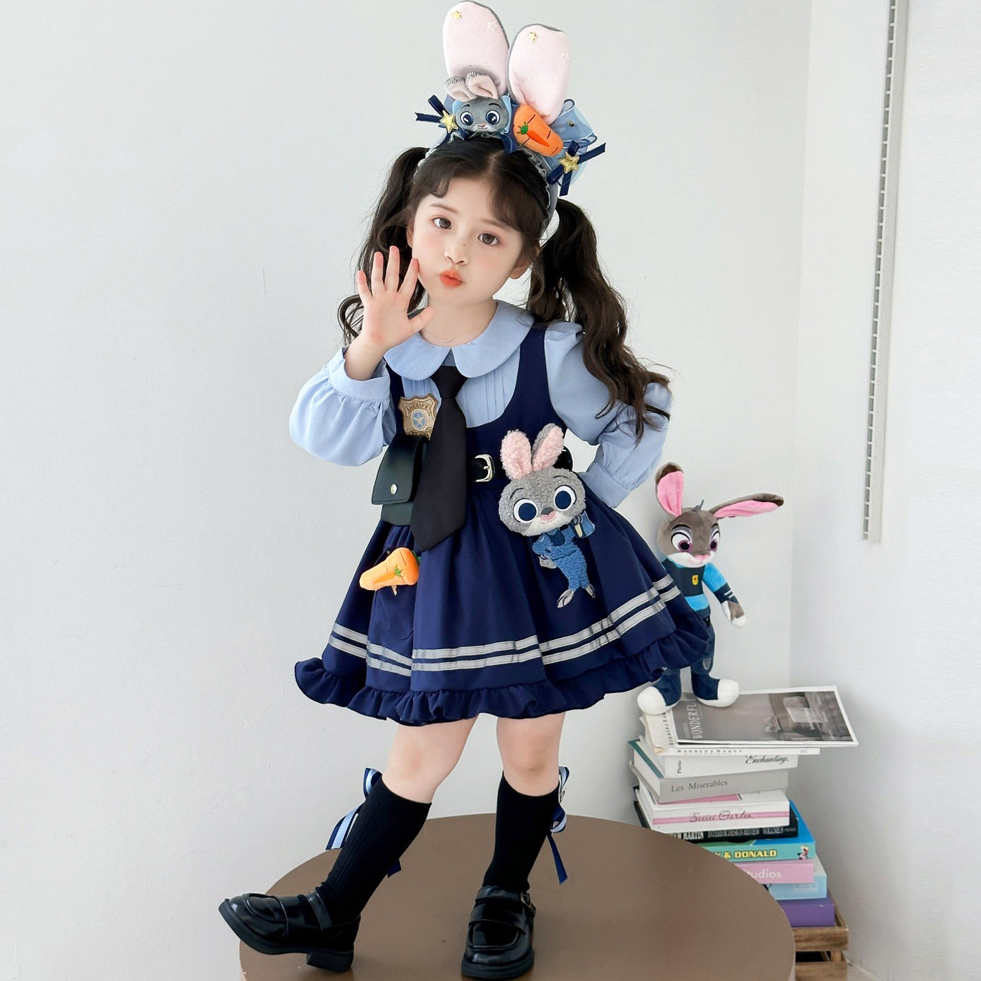 女童兔子警官朱迪cos服装女孩洛丽塔公主裙迪士尼游园穿搭连衣裙