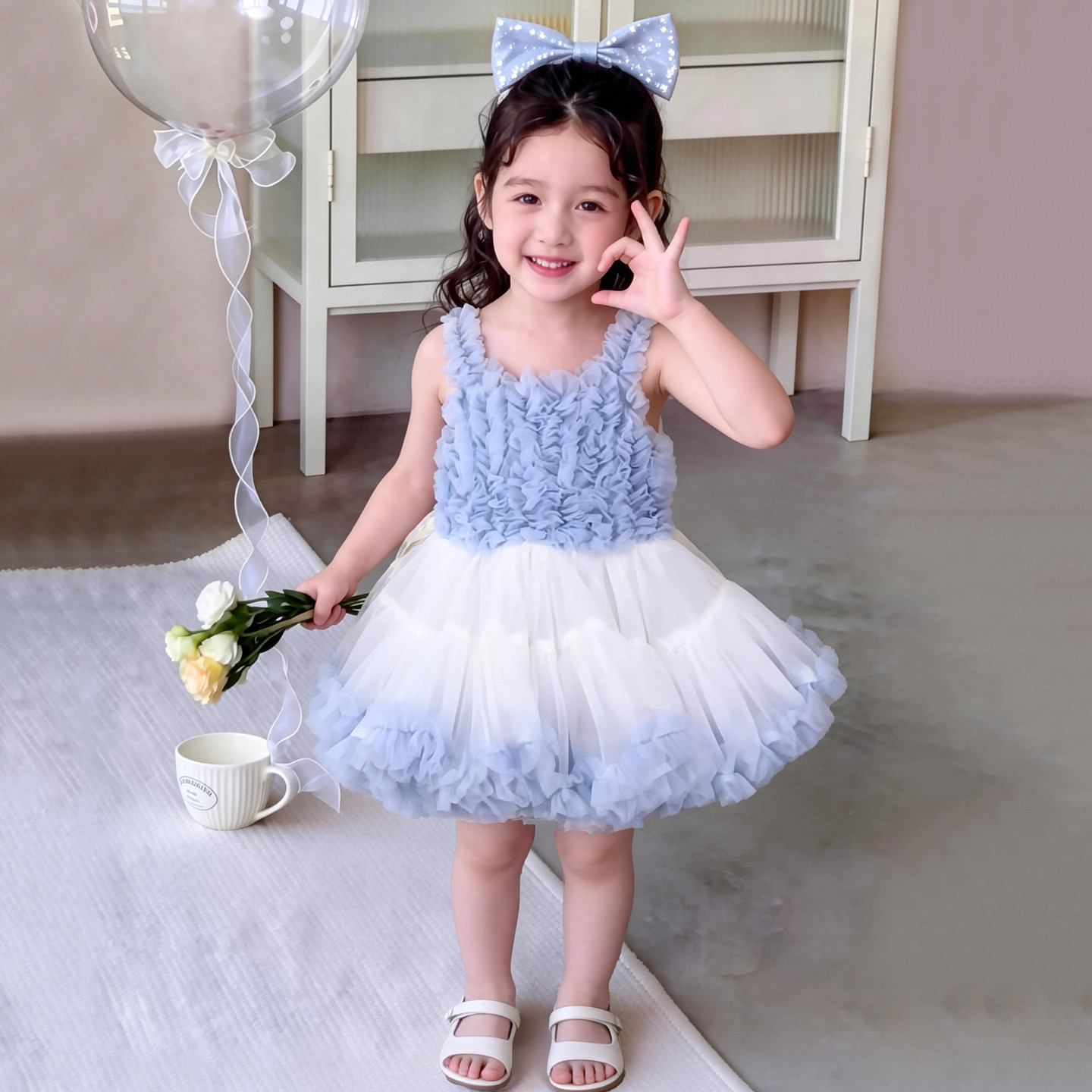 女童tutu裙小女孩公主裙吊带蓬蓬裙儿童蛋糕裙宝宝生日礼服连衣裙