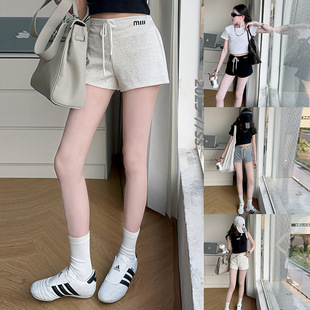 女童辣妹抽绳运动短裤儿童夏季高腰休闲裤中大童美式百搭打底热裤
