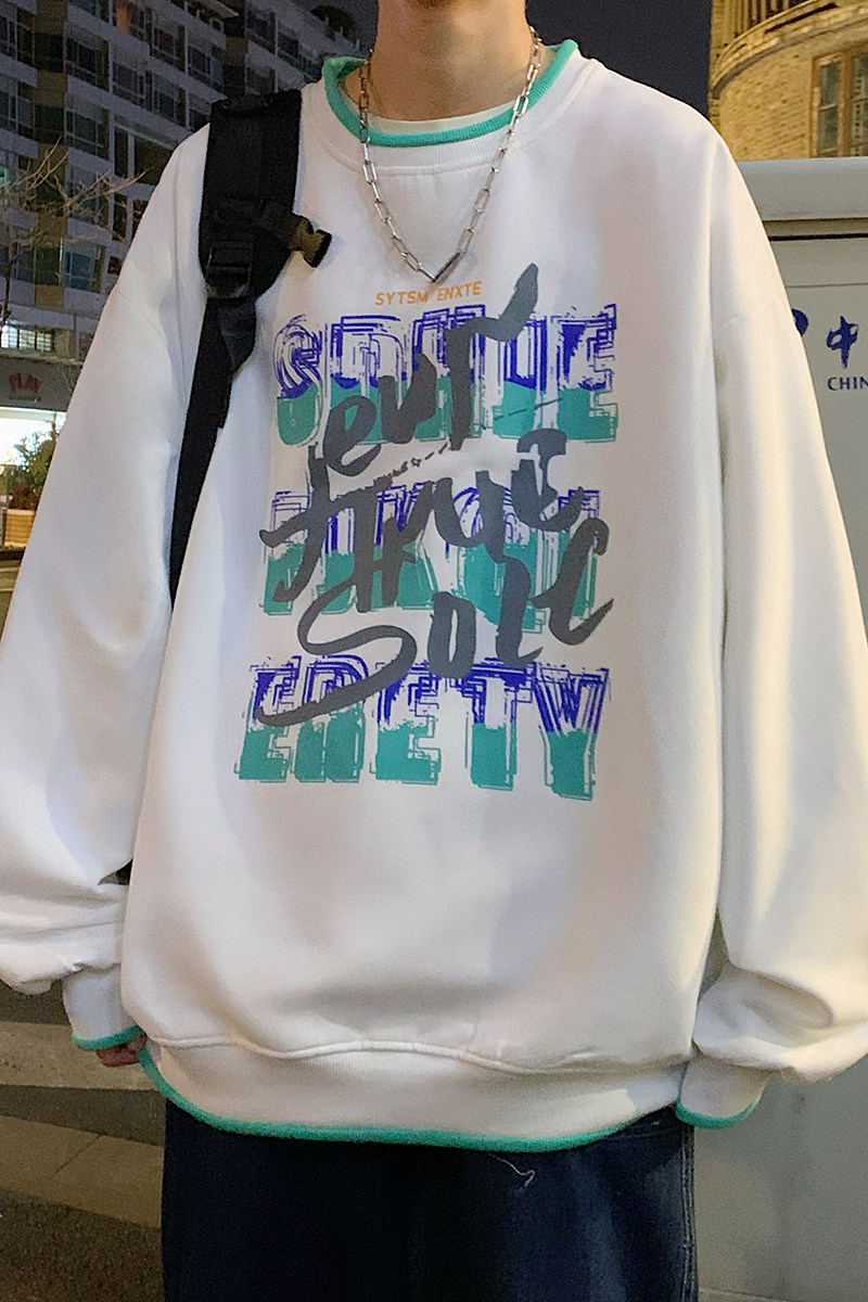 B266-WY-212-P4522春原创设计休闲印花宽松套头卫衣,男装卫衣,星座B257-1