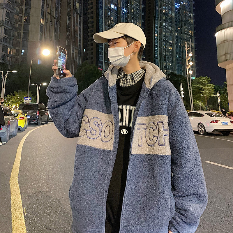 B266-WY-701-P125 原创羊羔毛加厚宽松棉衣棉袄可拆卸小熊装饰图片