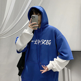 B266-WY-222-P5022春大皂原创宽松休闲oversize连帽假两件卫衣，男装卫衣，星座B257-1