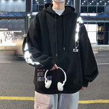 B266-WY-221-P6022春潮反光印花宽松休闲大码连帽卫衣，男装卫衣，星座B257-1