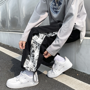 402-5-AK-001-P50 21秋男潮流宽松直筒休闲潮牌ins港风运动裤图片