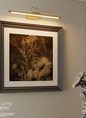 中古轻奢长条高级感照画挂画壁灯