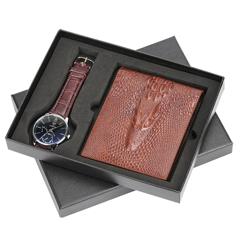 Wristwatch wallet cufflink ballpoint pen Gifts Set for men