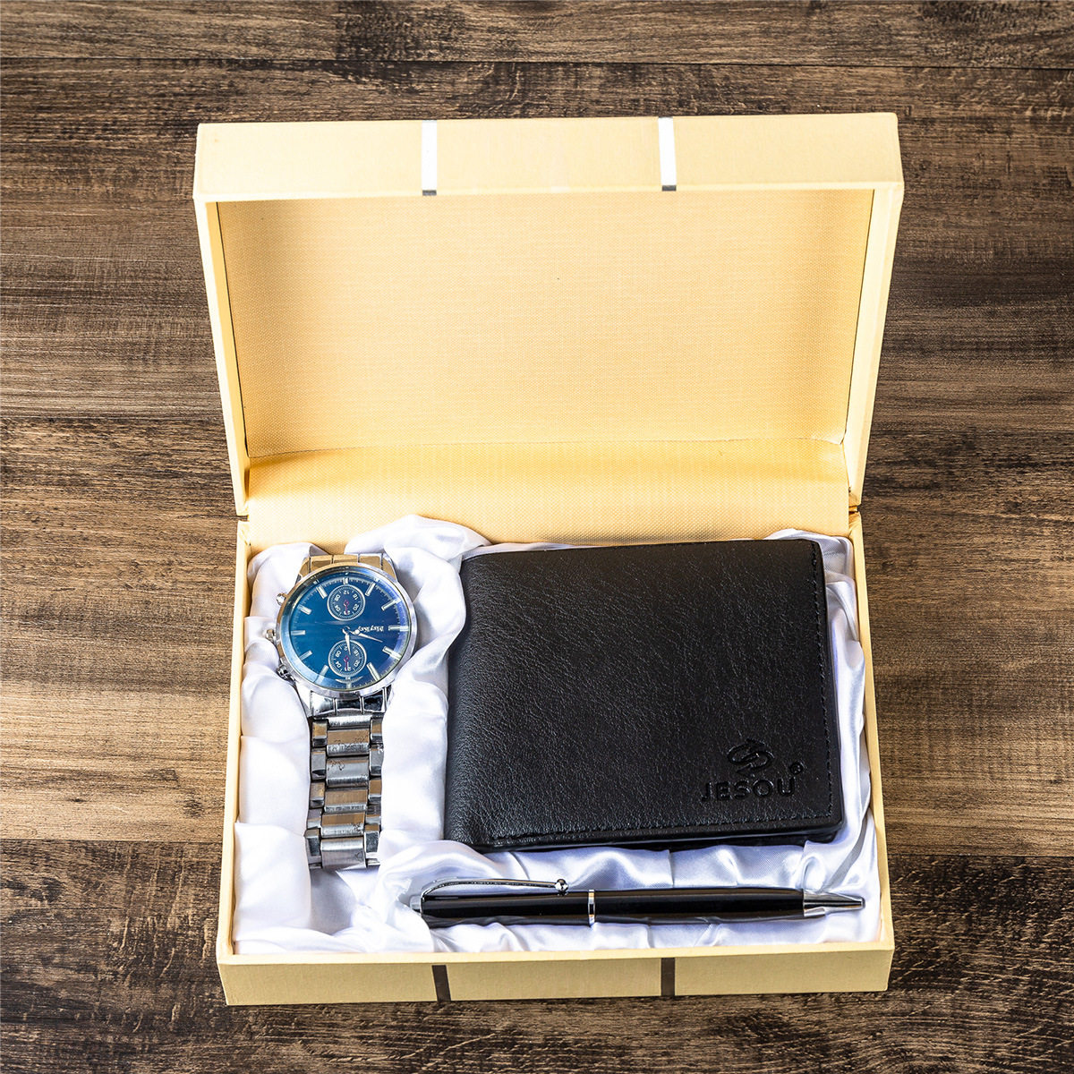 Quartz Wrist Watch Wallet Men Gift Set for Dad Boy friend